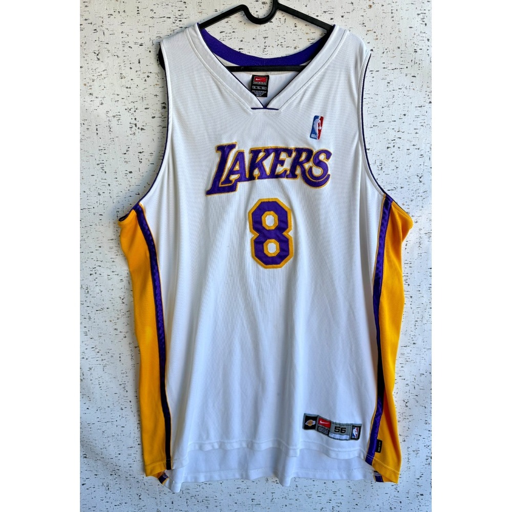 Kobe Bryant LA Lakers Nike Dri Fit White Jersey 3XL 56 Number 8 Vintage Y2K 2001